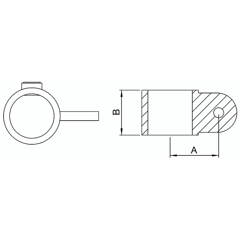 Holder with one flap, for pipe Ø 60.3mm