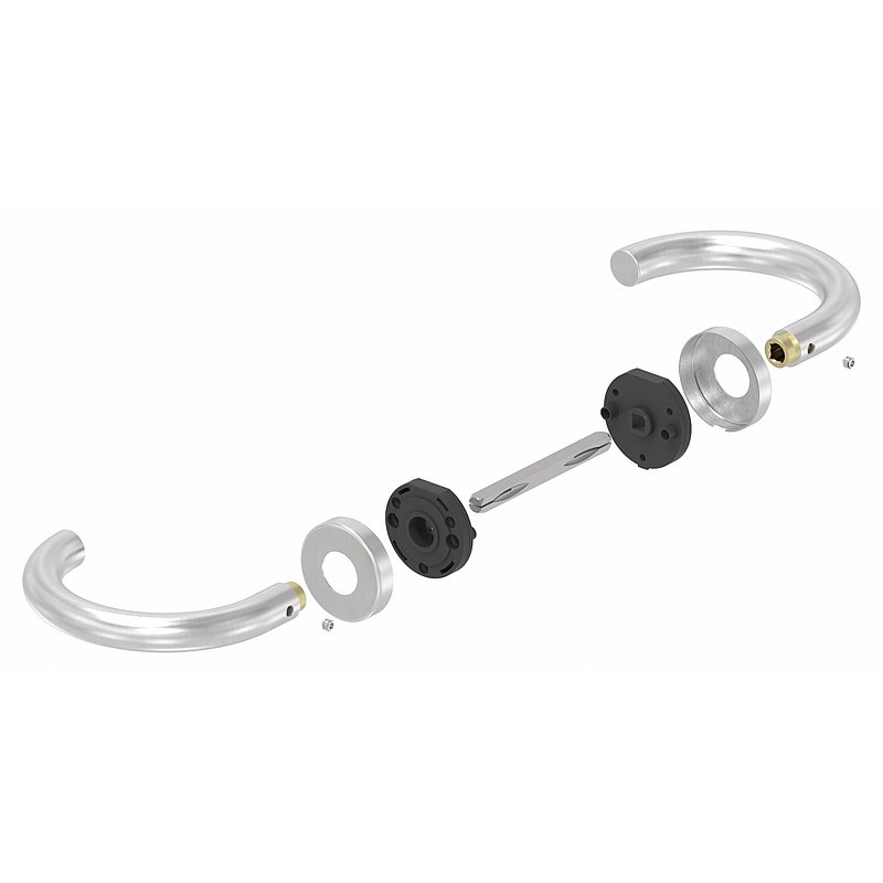 Paire de poignée de porte, pivotante, V2A