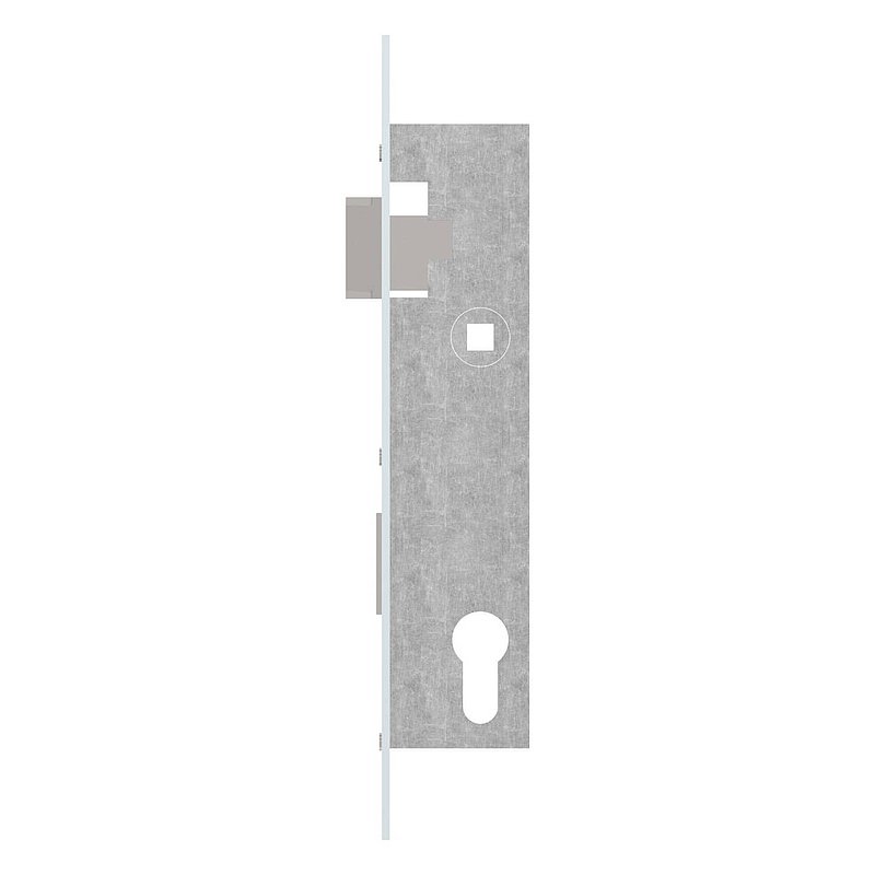 Serrure pour profils tubulaires zingué, entraxe 92 mm zingué, position du cylindre de serrure 30mm
