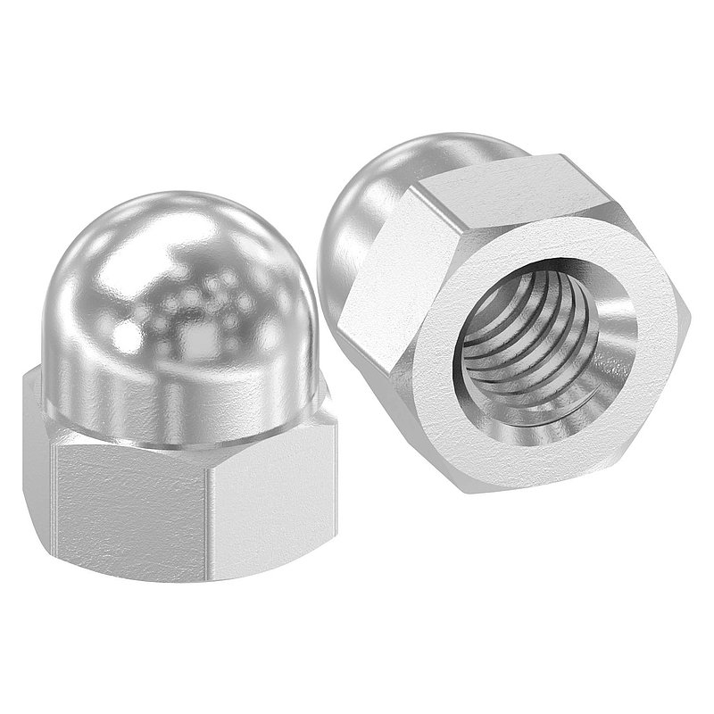 Hexagon cap nut M6, DIN 1587, AISI304