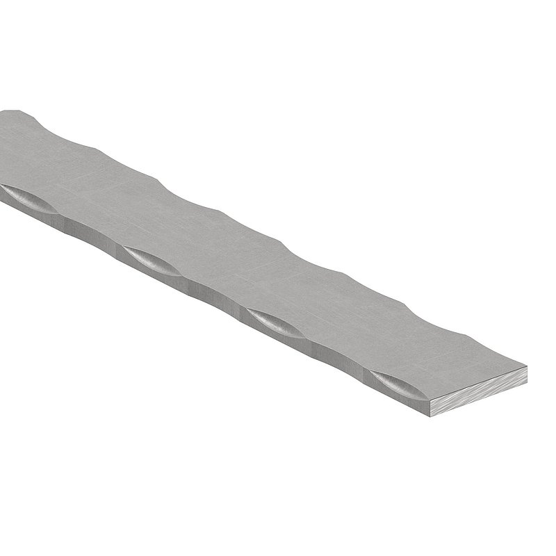 Flacheisen 40x6mm, Kanten gehämmert, Länge 3m