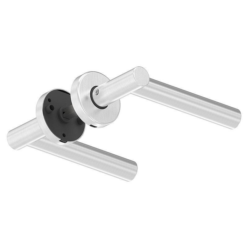 Pair of lever handles, rotatable, AISI304