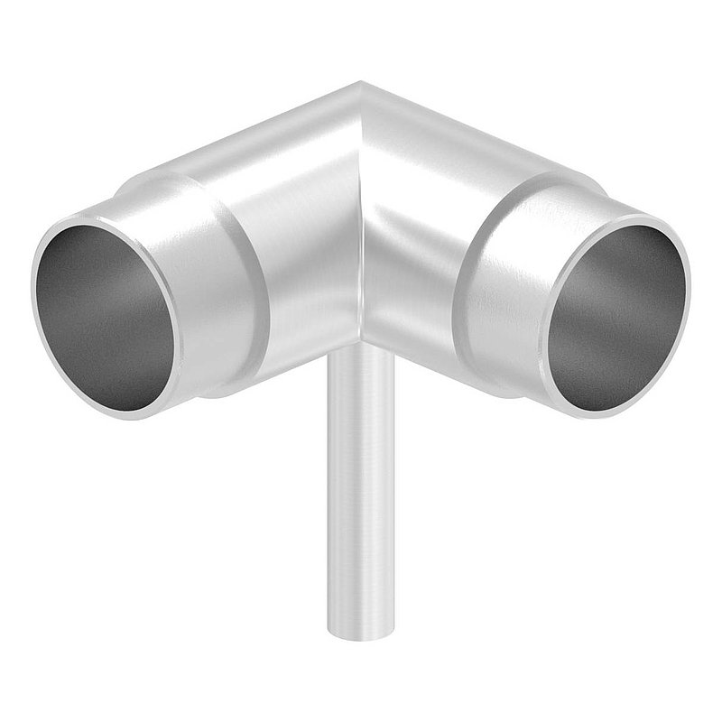 Plug-in corner with pin for tube 42.4x2.0mm, AISI304