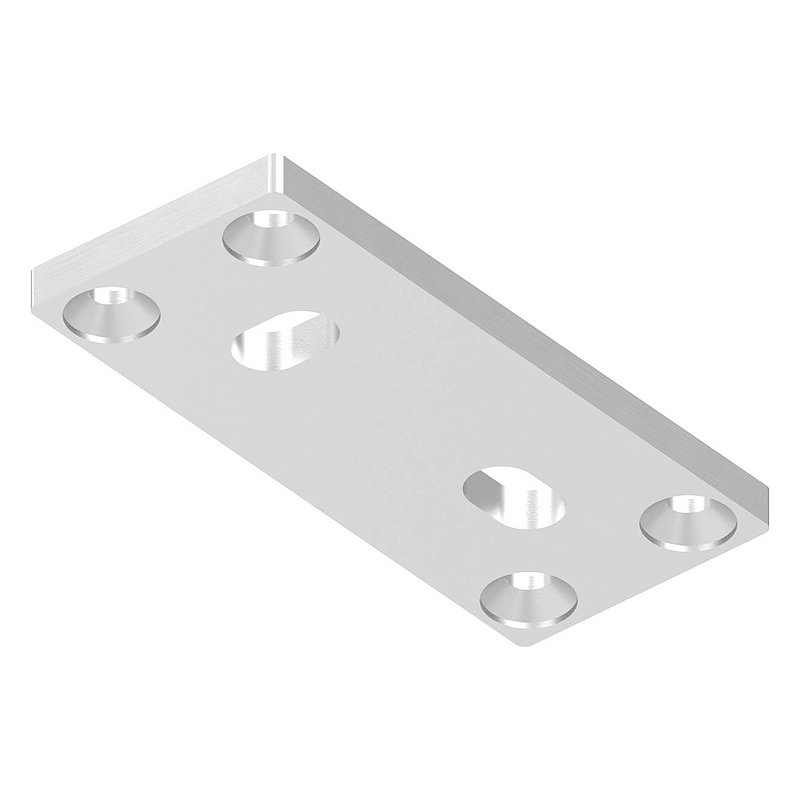 Anchor plate 130x55x8mm, suitable for clamping rings, AISI304