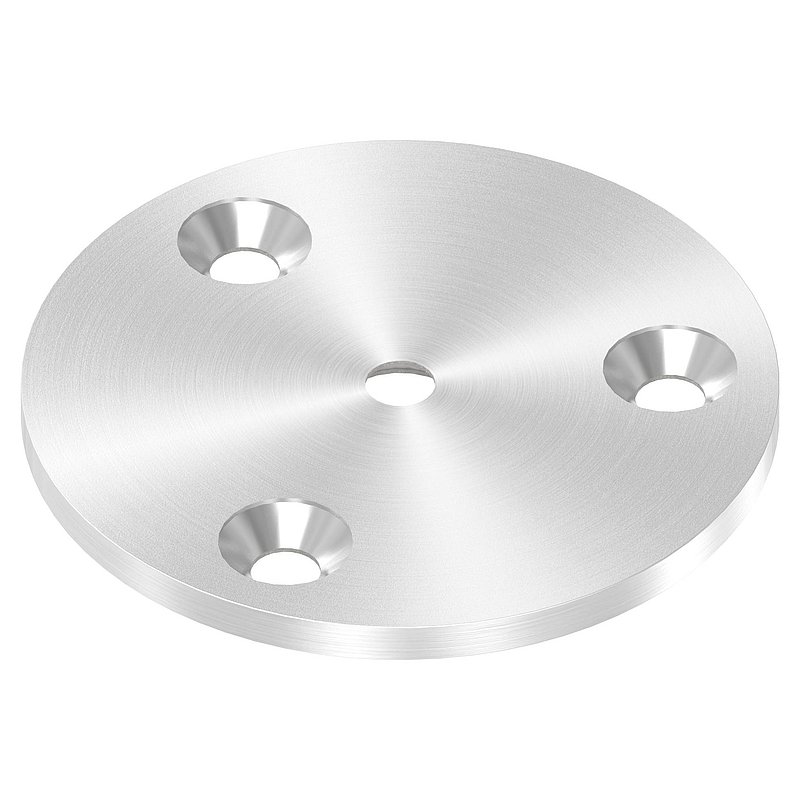 Embase ronde, Ø 70x4mm, avec ponçage circulaire, V2A