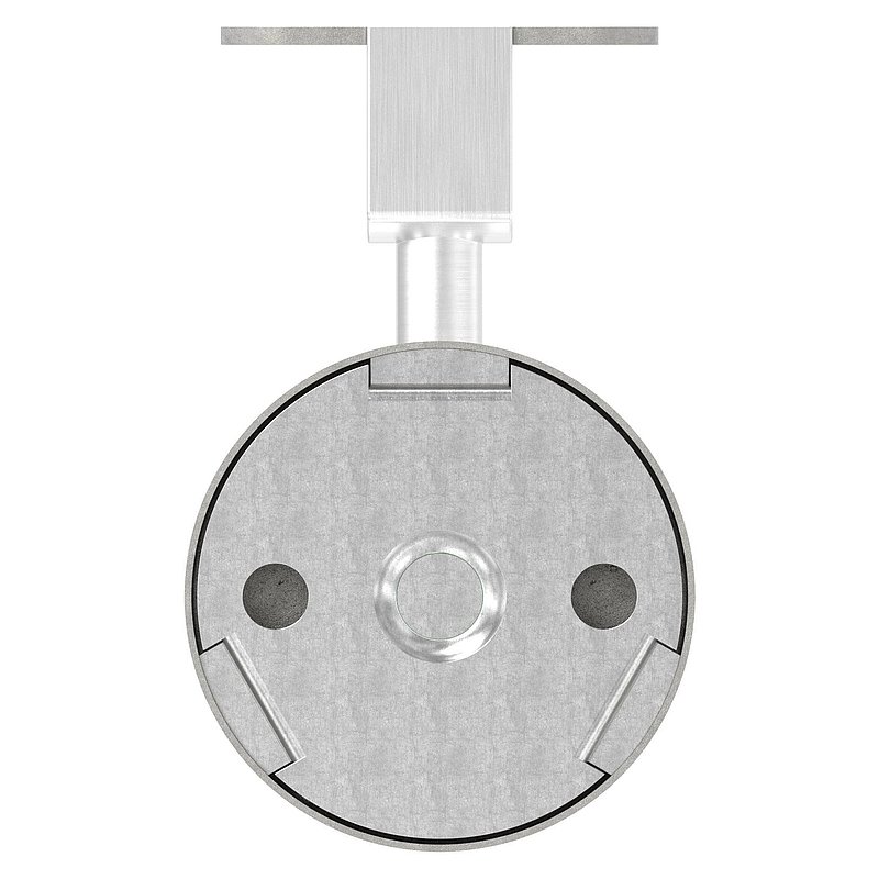 Handrail bracket for LED handrail (round plate and bracket welded), AISI304