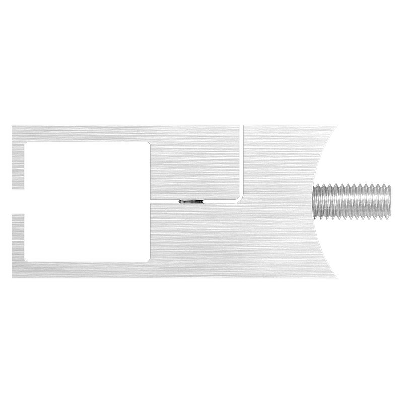 Halter für quadratisches Klemmprofil 20x20mm, Anschluss: 42,4mm, V2A