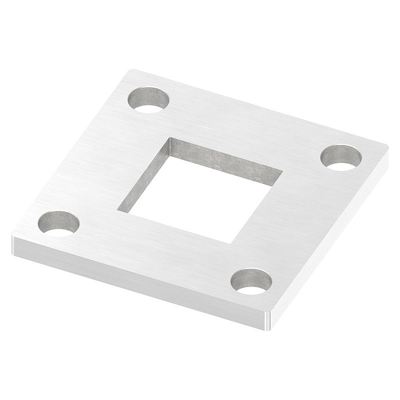 Plaque d'ancrage, 92x92x8mm, avec ponçage longitudinal, V2A