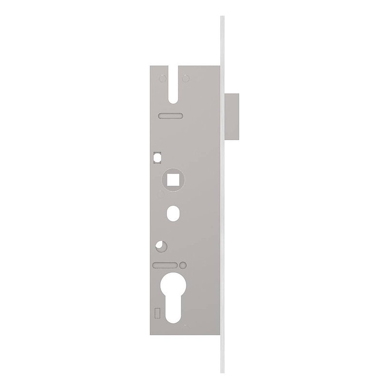 Serrure pour profils tubulaires zingué, entraxe 72 mm zingué, position du cylindre de serrure 35mm