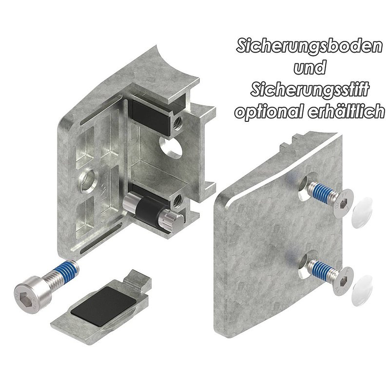 Glasklemme Mod. 35, Anschluss: 48,3mm, Zink roh
