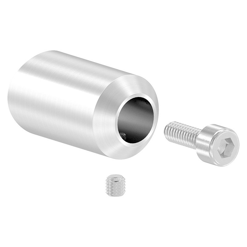 Querstabhalter zum Stoßen, Bohrung Ø 12,5mm, Anschluss 48,3mm, V2A