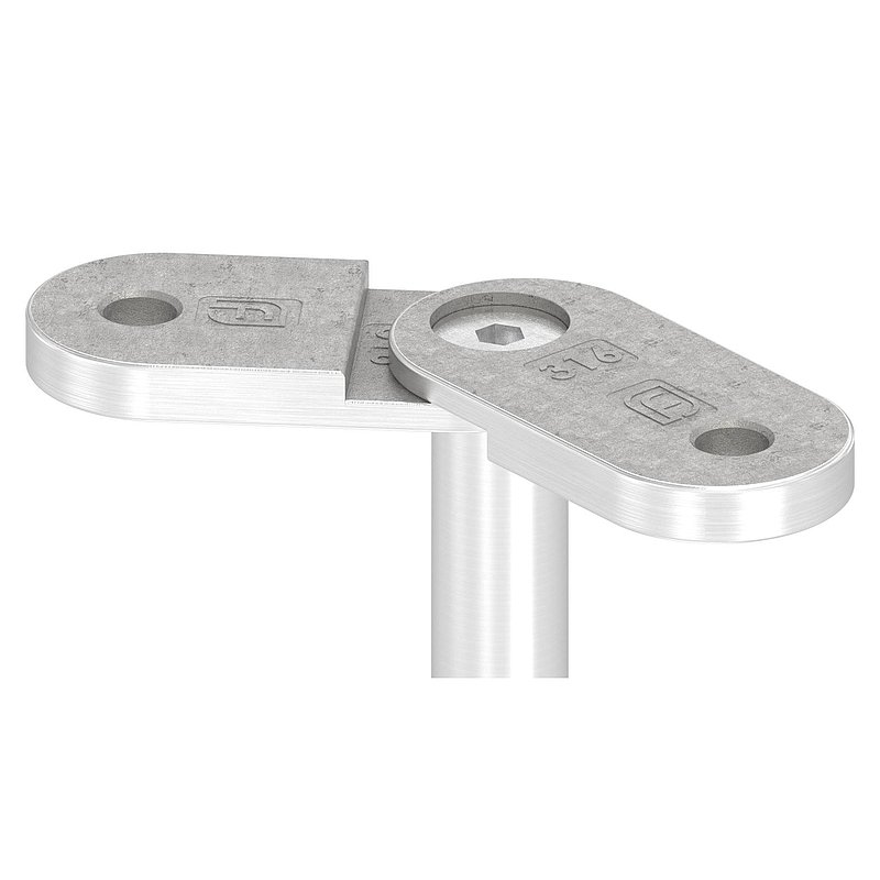 Handlaufanschlussplatte verstellbar, flach, V4A