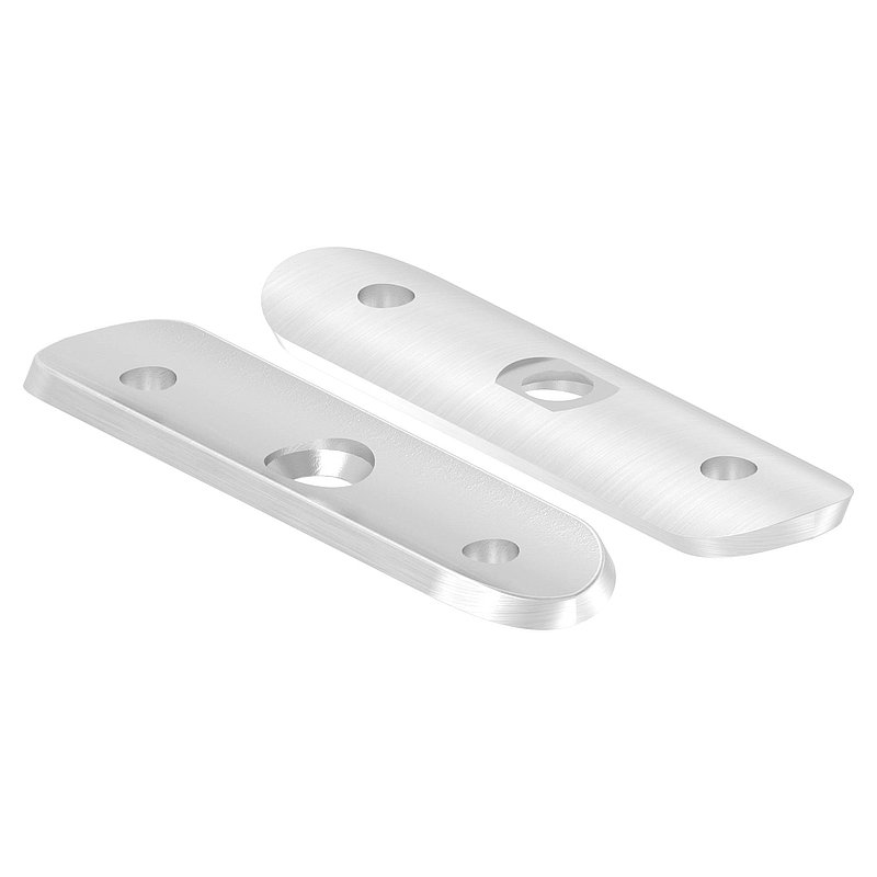Handlaufanschlussplatte lange Ausführung, 42,4mm, V2A