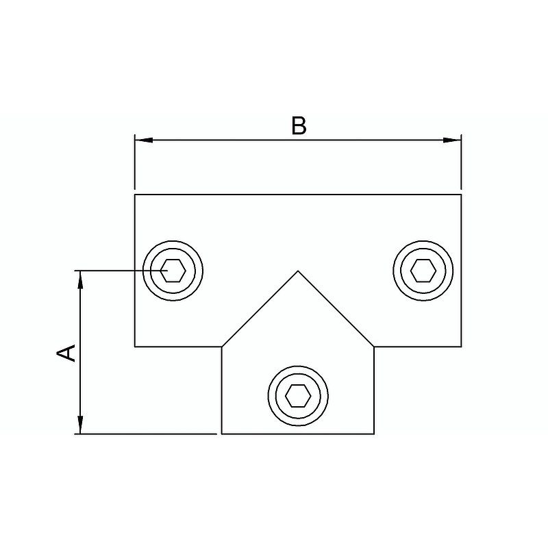 Raccord en T égal, pour tube Ø 33,7mm