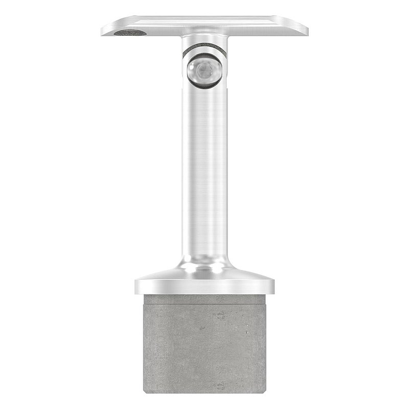 Bouchon pour extrémité de tube avec articulation et plaque de racc. pour tube Ø 42,4x2,5mm, V4A