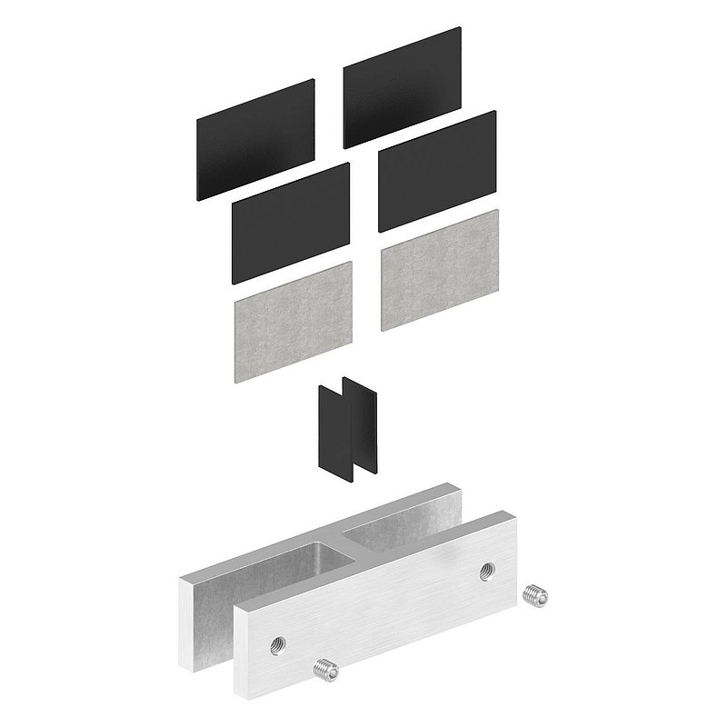 Glass connector, for glass 12 - 12.76mm, AISI316