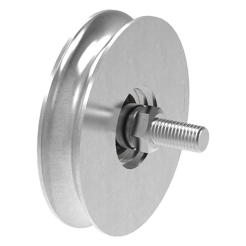 Galet pour porte coulissante avec rainure ronde