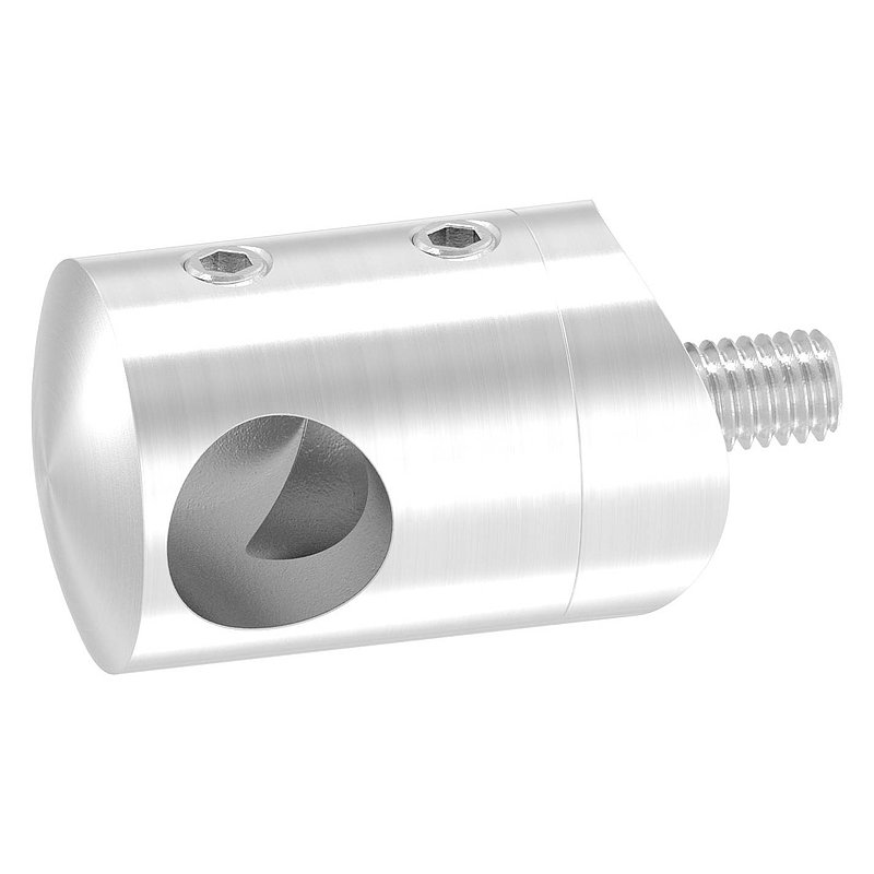 Cross bar holder for 33.7 mm tube, blind hole left 12.2 mm, AISI304
