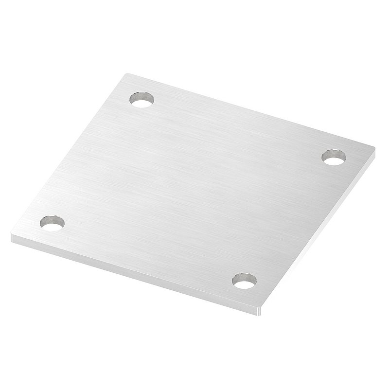 Anchor plate, 150x150x6mm, with longitudinal grinding, AISI304