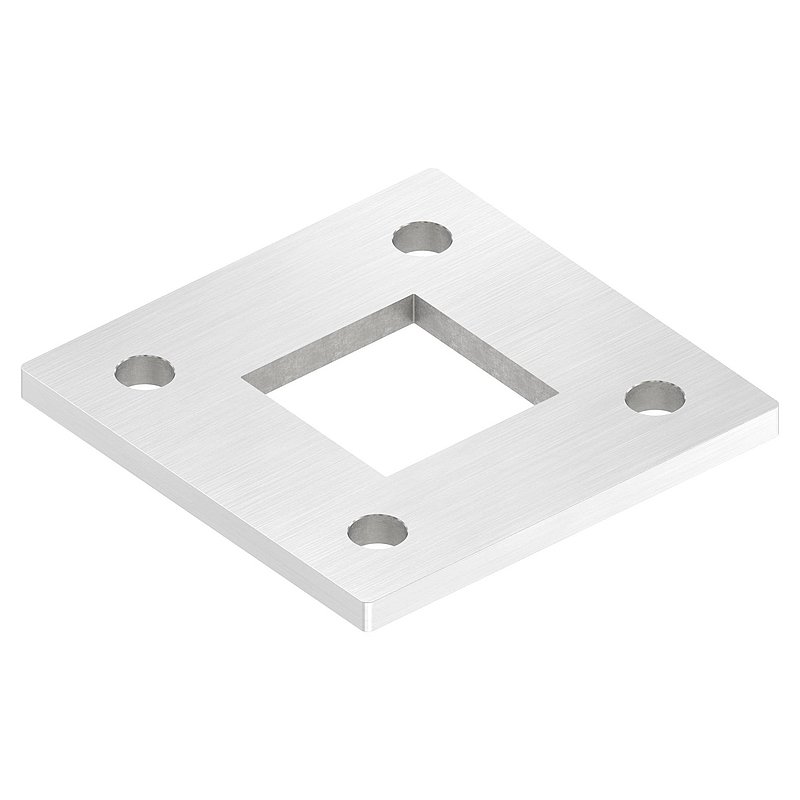 Plaque d'ancrage, 120x120x8mm, avec ponçage longitudinal, V2A