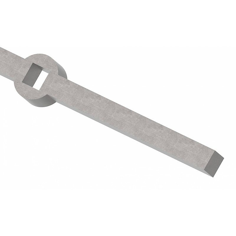 Perforated strip S235JR, 18x18mm, hole spacing 126mm, 2000mm