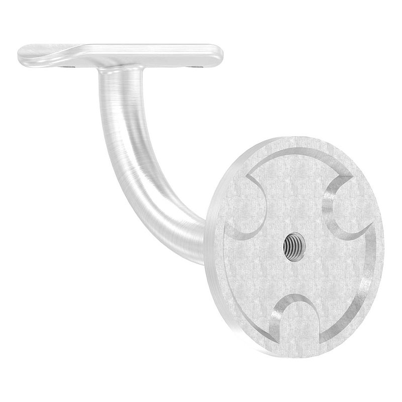 Handrail bracket with handrail connection plate 42.4 mm, (round plate and bracket welded), AISI316
