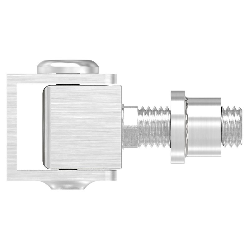 Gond à visser ajustable avec douille taraudée M12, V2A