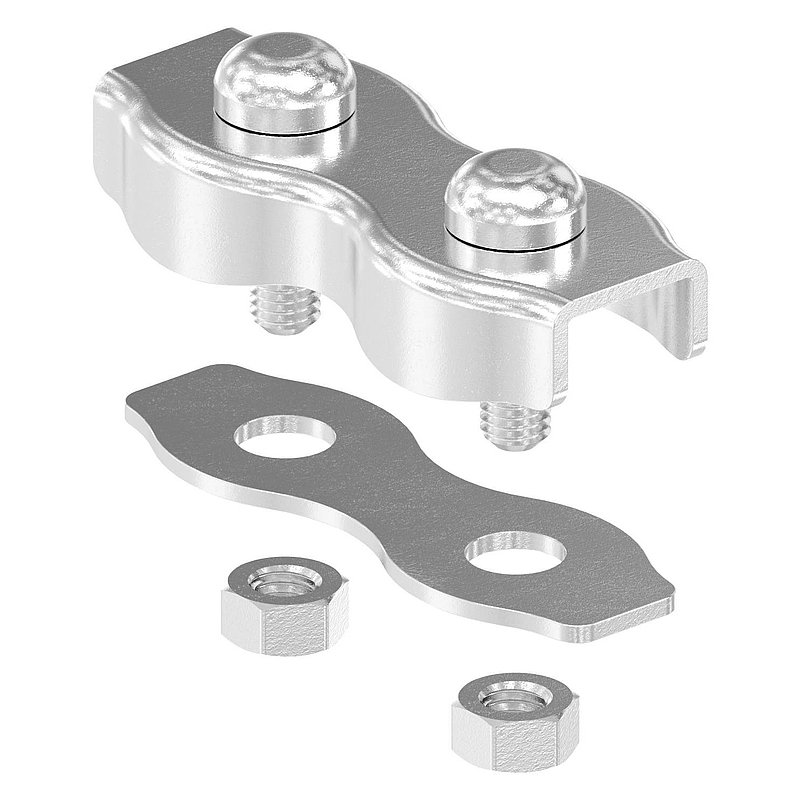 Duplex clamps for rope 5mm, AISI316