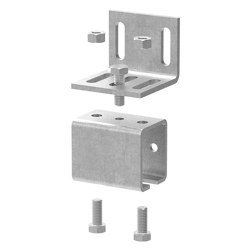 Support mural pour rail de guidage de portes suspendues