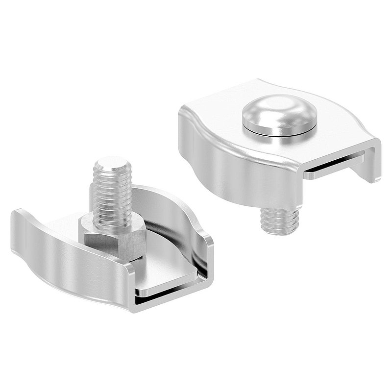 Serre-câble plat simple pour câble 8mm, V4A