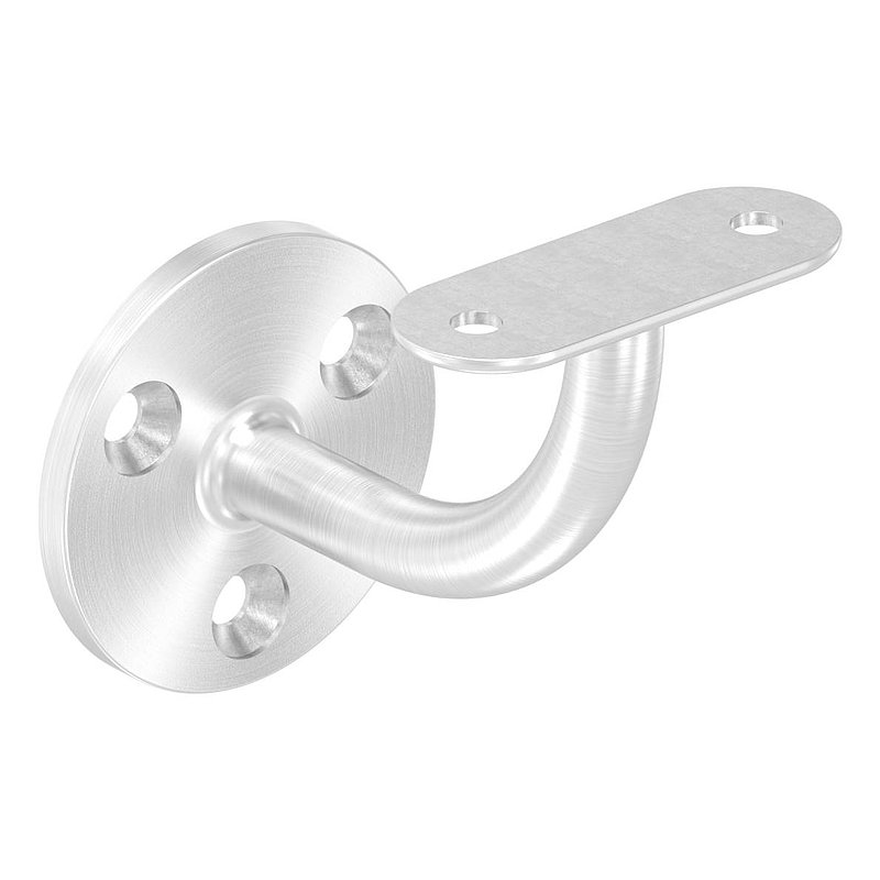 Handlaufhalter mit Handlaufanschlussplatte flach, (Ronde und Bügel verschweißt), V2A