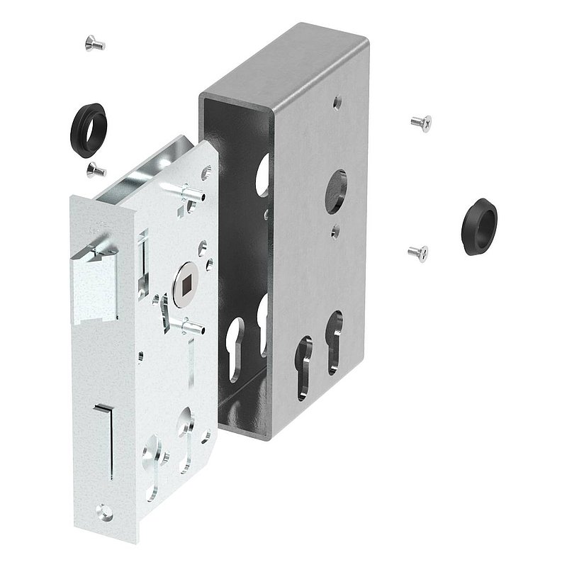 Lock case for two profile cylinders