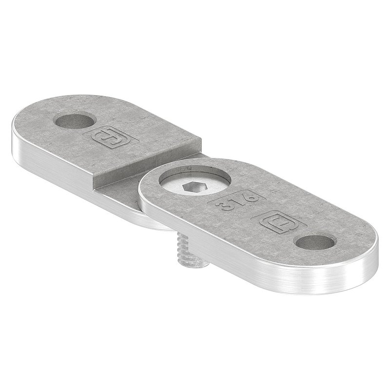 Handlaufanschlussplatte verstellbar, flach, V4A
