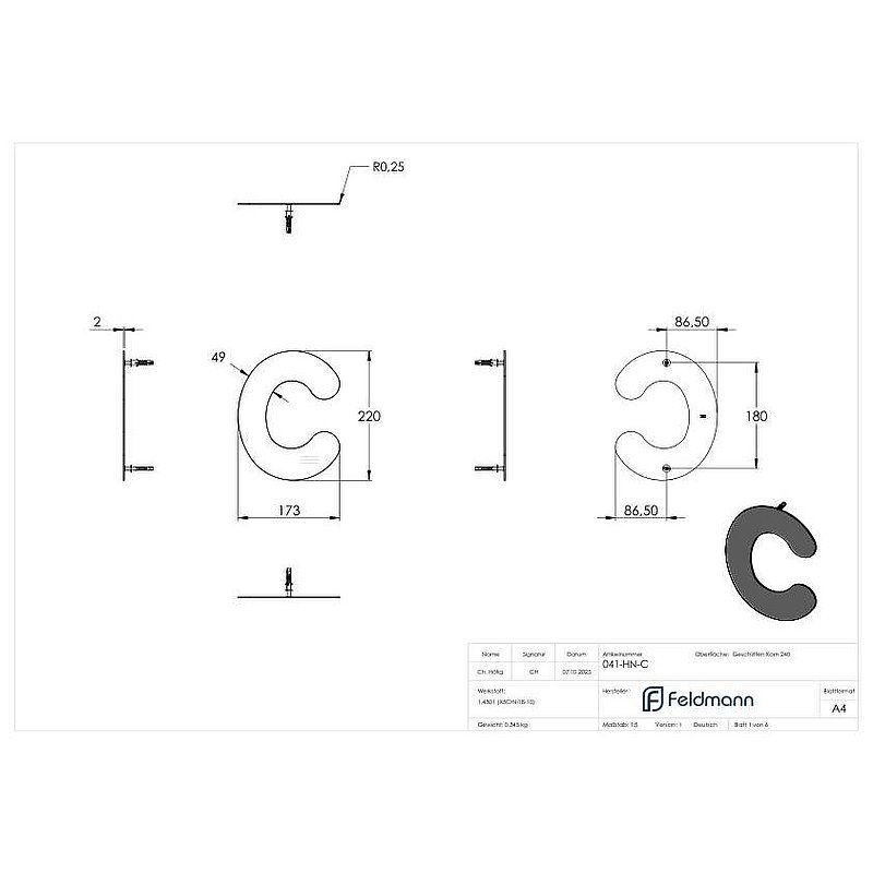 Numéro de maison c - "grand", V2A