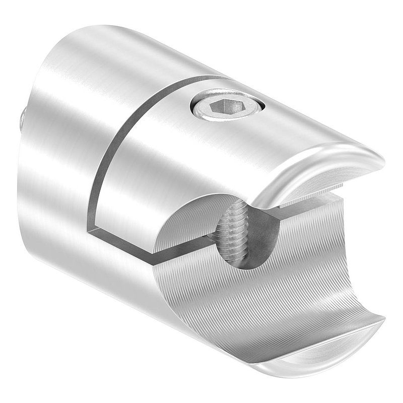 support pour profilé de serrage rond 21,3mm Raccord : 42,4mm, V2A
