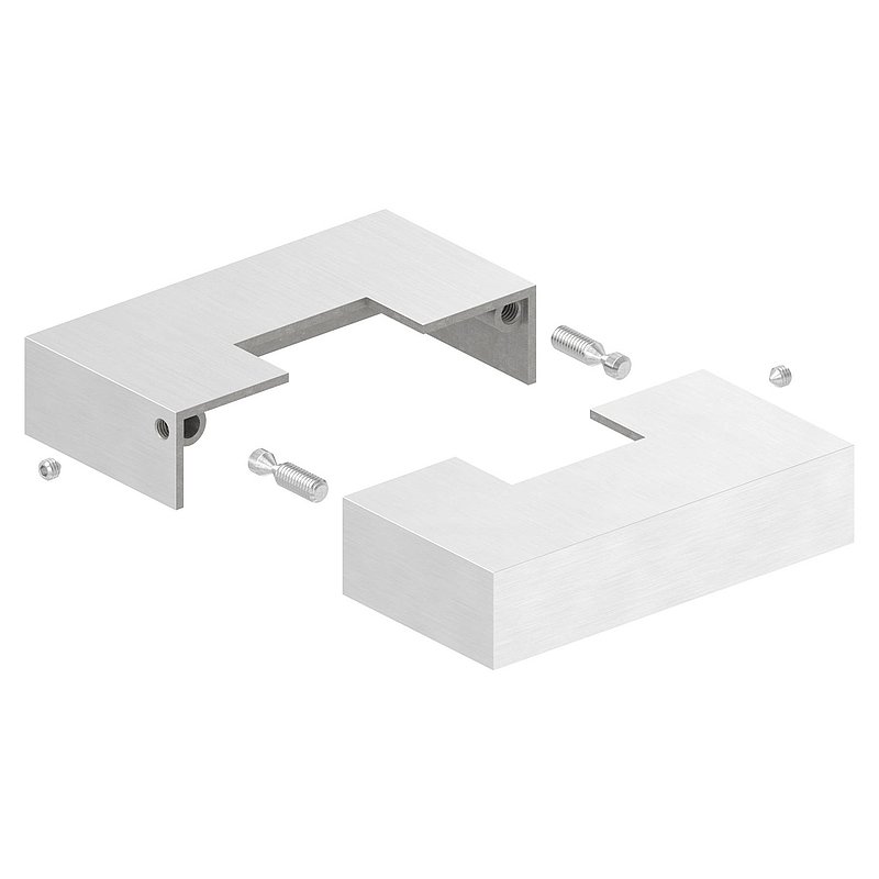 Rosace de recouvrement, 109x109x25mm, carré, en deux parties, V4A