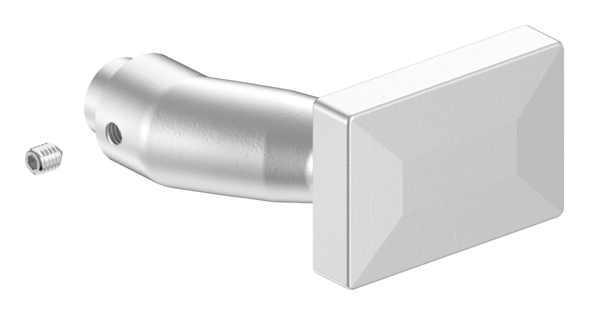 Türdrücker eckig, gekröpft, Aluminium