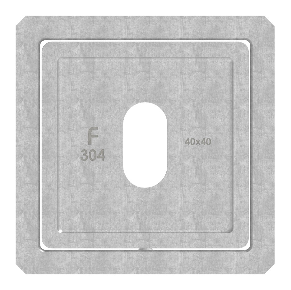 Wandbefestigung für Quadratrohr 40x40mm, V2A