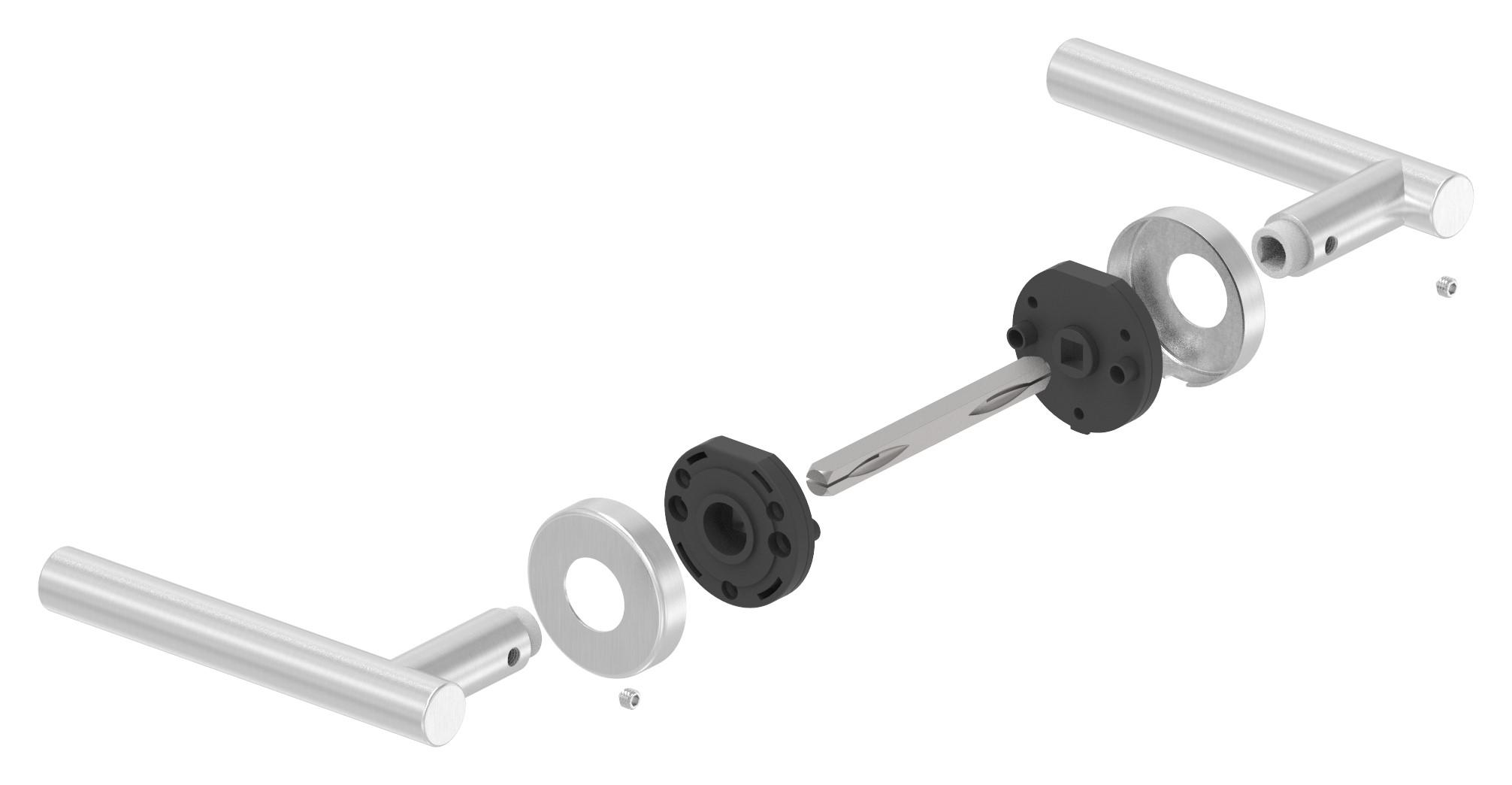 Türdrücker-Paar, drehbar, V2A