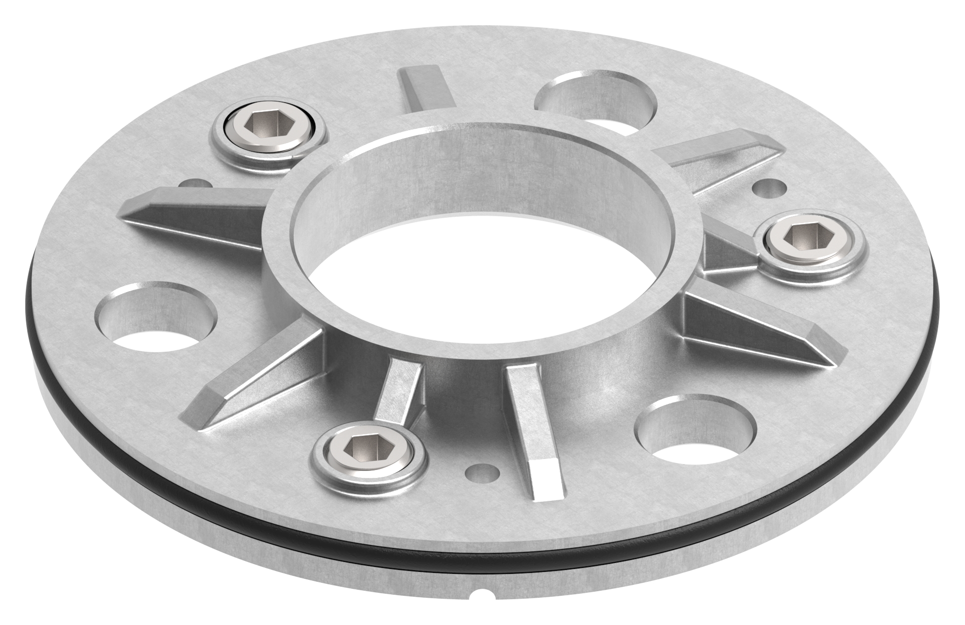 Ankerplatte, Ø 103,5x8mm für 42,4mm Rohr, roh, V4A