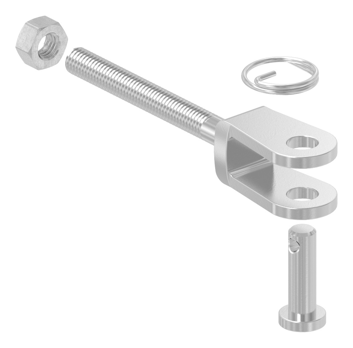 Gabelterminal mit Außengew. M5 rechts, V4A