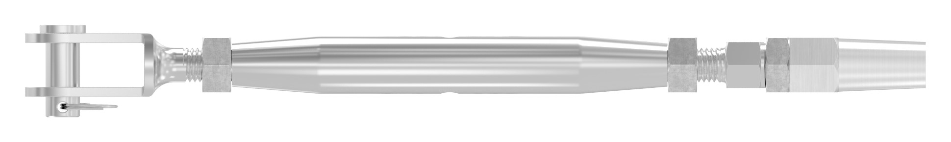 Wantenspanner Gabel zur Selbstmont. Seil 6mm, V4A