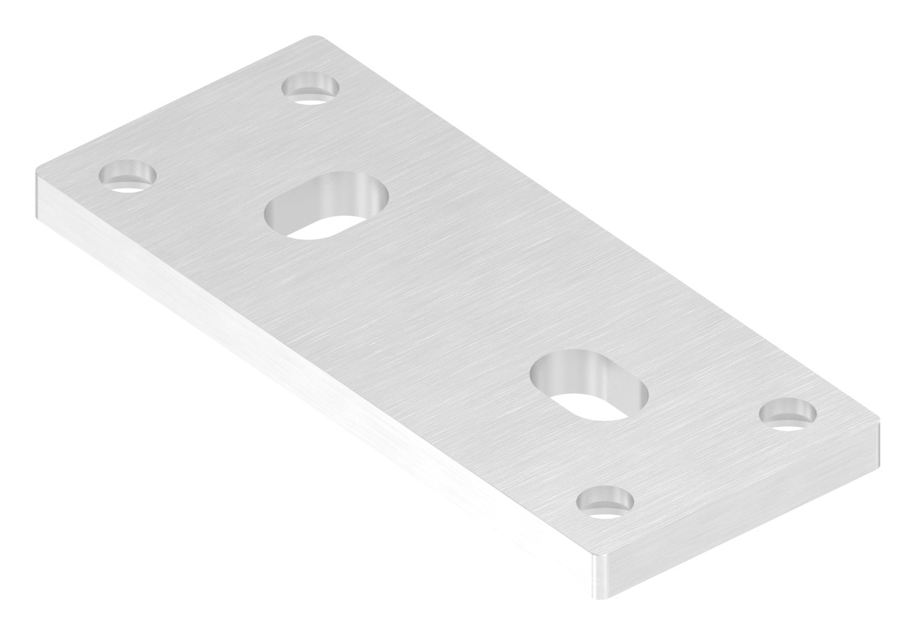 Ankerplatte 130x55x8mm, passend für Spannringe, V2A