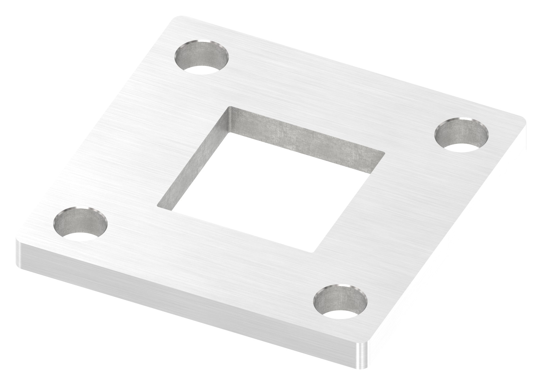 Ankerplatte, 68x68x6mm, mit Längsschliff, V2A