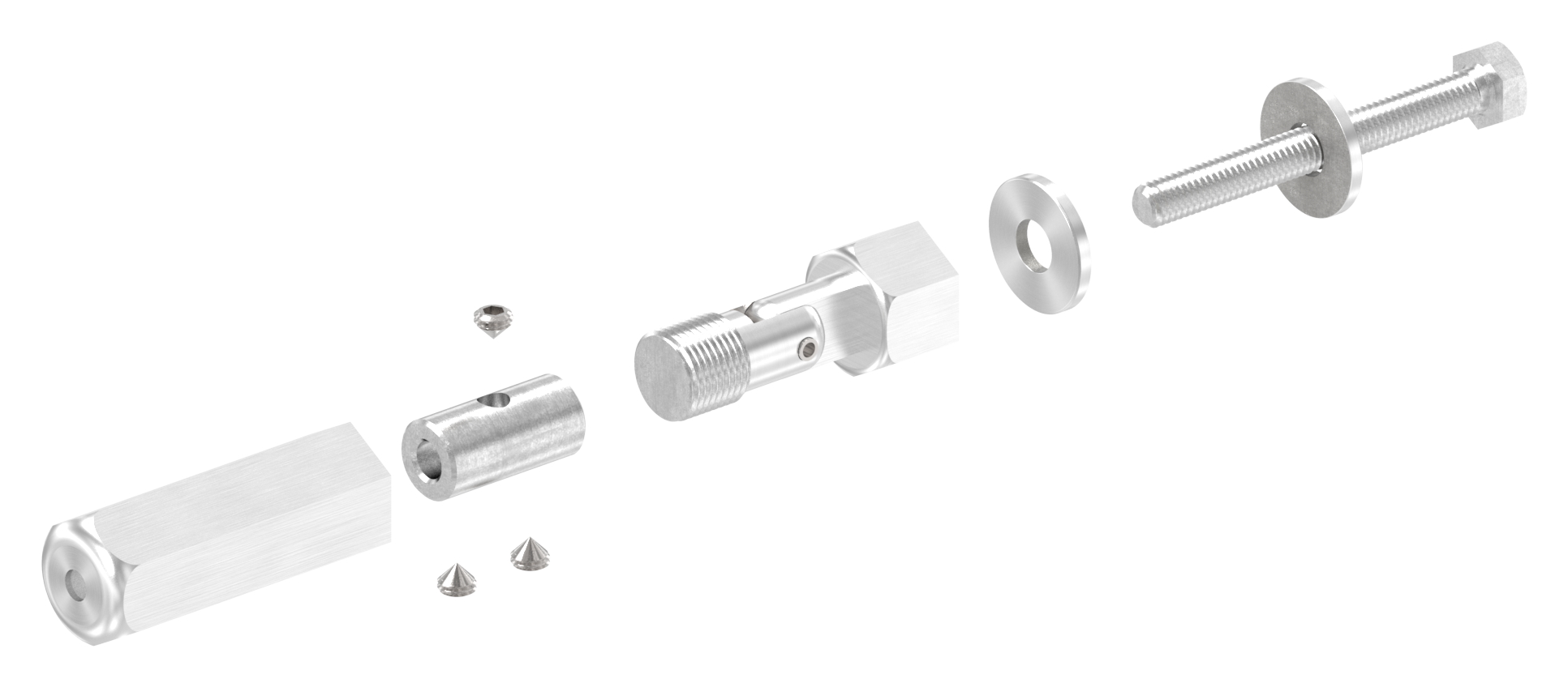 Gewindeterminal zur Selbstmontage, Seil 4mm, V2A