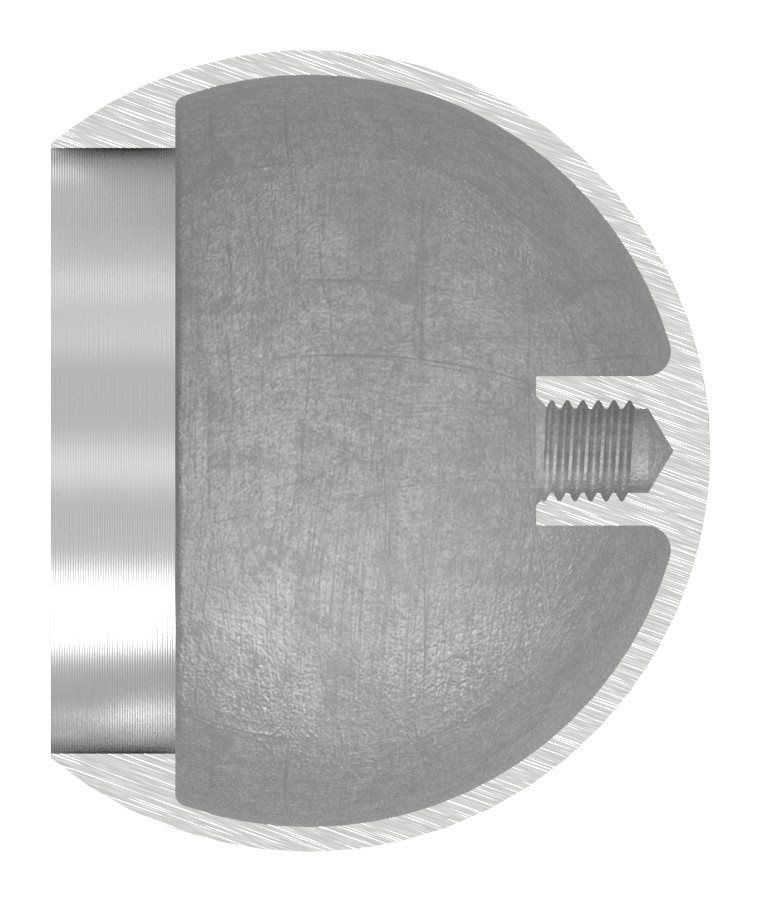 Rohrabschlusskugel hohl für 48,3mm Rohr, mit M8