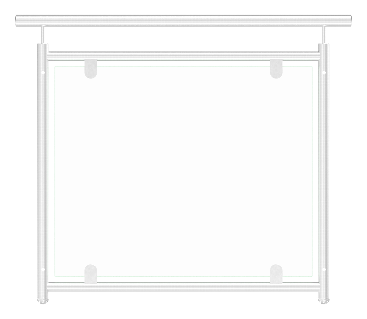 Französisches Balkongitter, gerade, Breite 1,2m, V2A