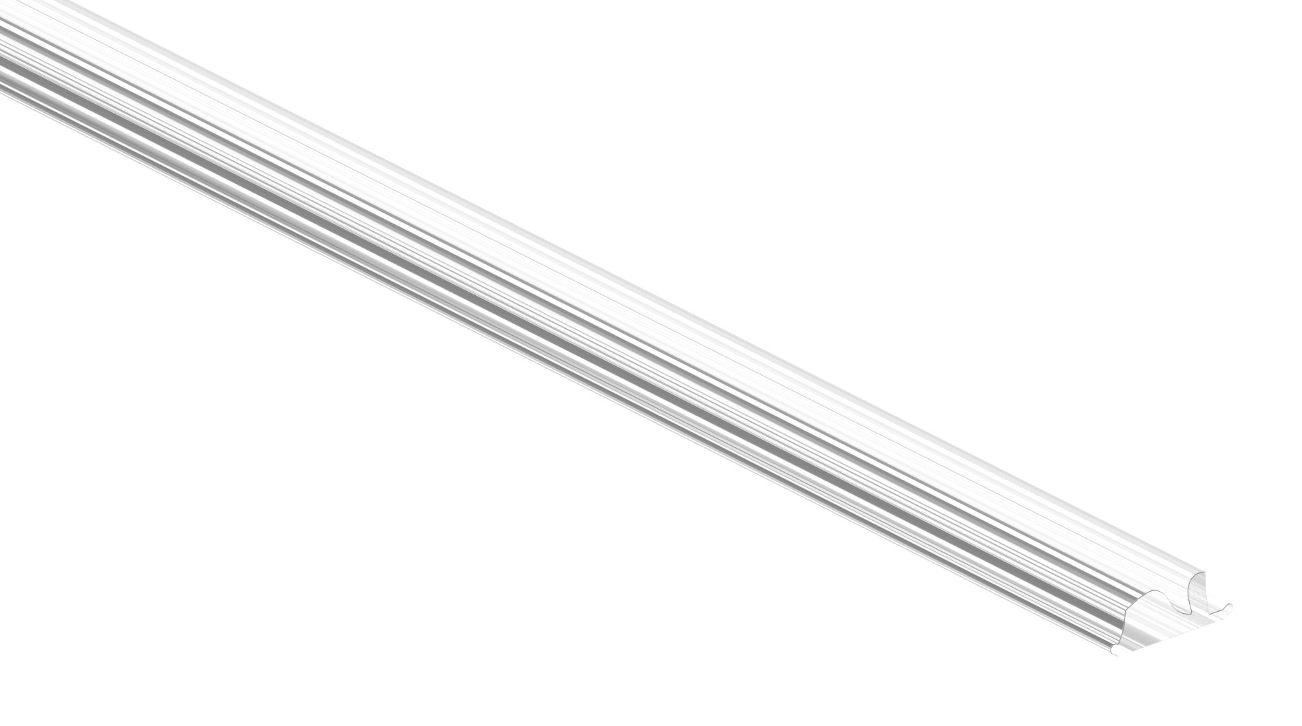 LED-Nutrohr LUNORA®, Linse für gerichtete Lichtverteilung, zum Einschieben in Abdeckung, L: 3000mm