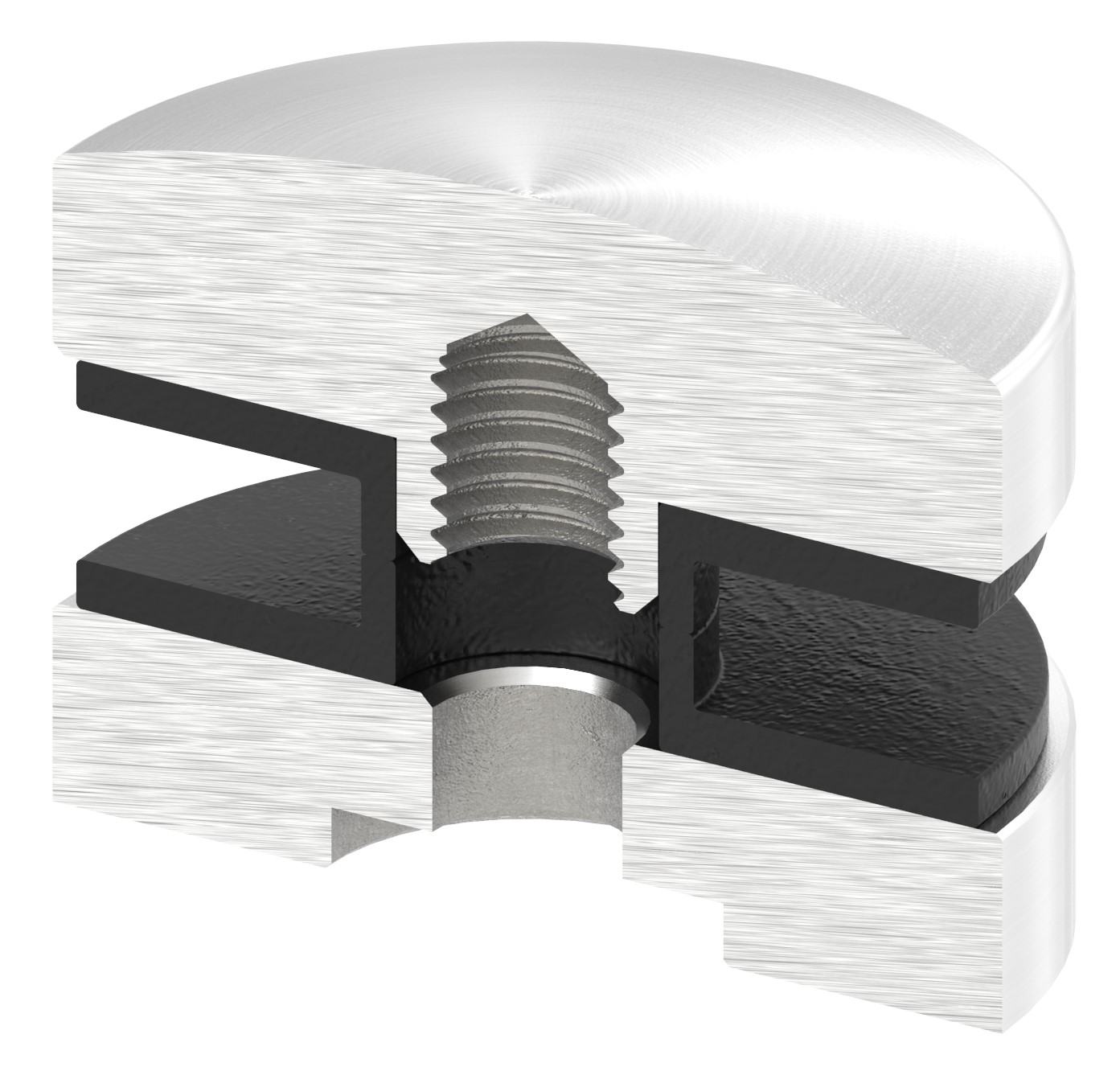 Glaspunkthalter 40mm, Anschluss: flach, V2A