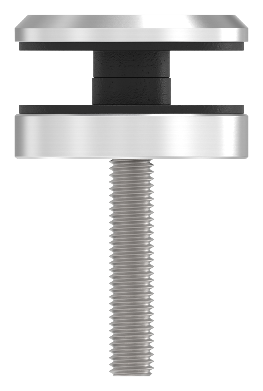 Glaspunkthalter 52mm, flach, mit Schraube, V4A